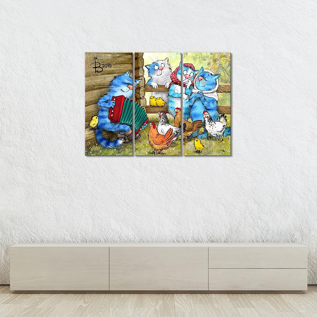 Модульная картина Страдания 3 модуля 70x105 см