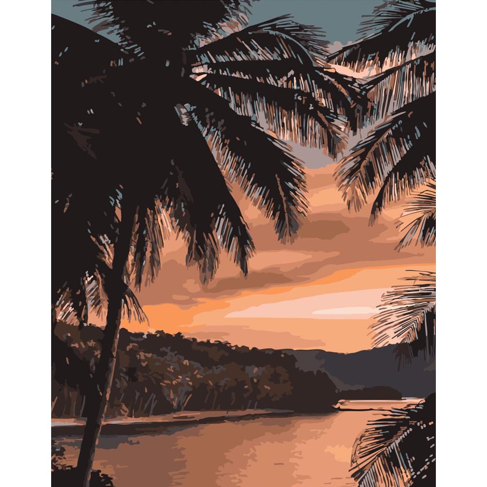 Картина по номерам Strateg Премиум При закате 40х50 см (DY247)