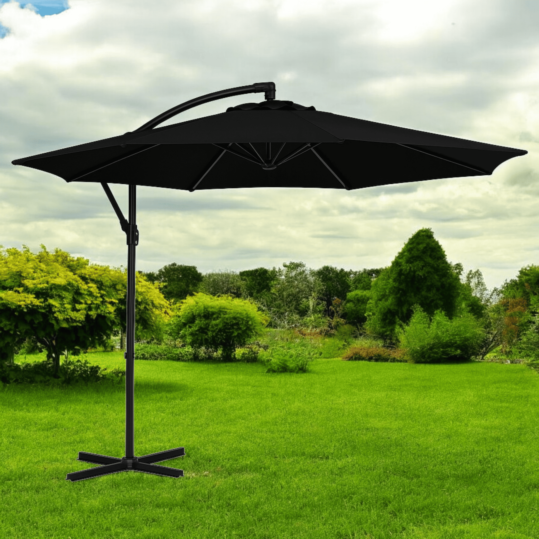 Садова парасолька WCG з поліестеру 160G сталевою рамою регульований кут нахилу з чохлом 3 м Чорний (W-7011BL1) - фото 1 Садова парасолька WCG з поліестеру 160G сталевою рамою регульований кут нахилу з чохлом 3 м Чорний (W-7011BL1) - фото 1