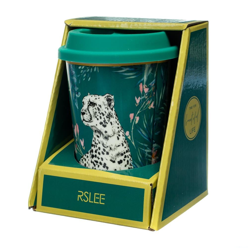 Кружка керамическая с силиконовой крышкой Elisey Beautiful life 400 мл Зеленый (8803-011)