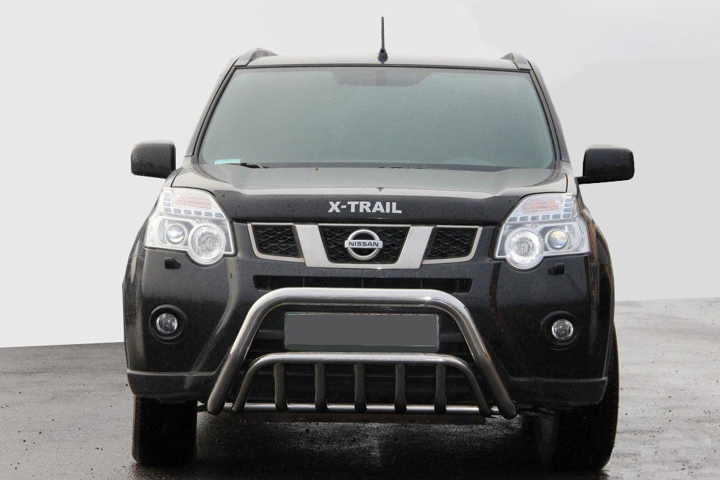 Передняя защита WT002 CAN для Nissan X-trail T31 2007-2014 гг. нержавеющая сталь Хром