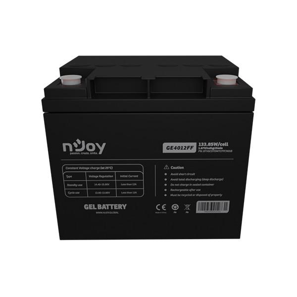 Акумулятор для ДБЖ Njoy GE4012FF GEL 12 В 40 А/г клема T6 Чорний (623958)