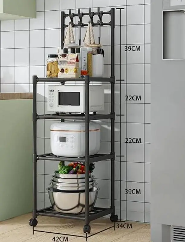 Полка B8107 на 4 яруса напольная 42x34x130 см (27415565) - фото 3