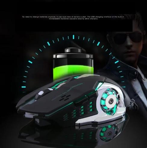 Комп'ютерна мишка T2 RGB підсвічування USB Charge/Bluetooth безшумна з вбудованим акумулятором Black (SH0000165) - фото 5