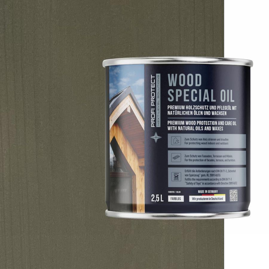 Лазурь на основе пчелиного воска и льняного масла ProfiProtect Wood Special Oil 2,5 л Khaki (22556426) - фото 1