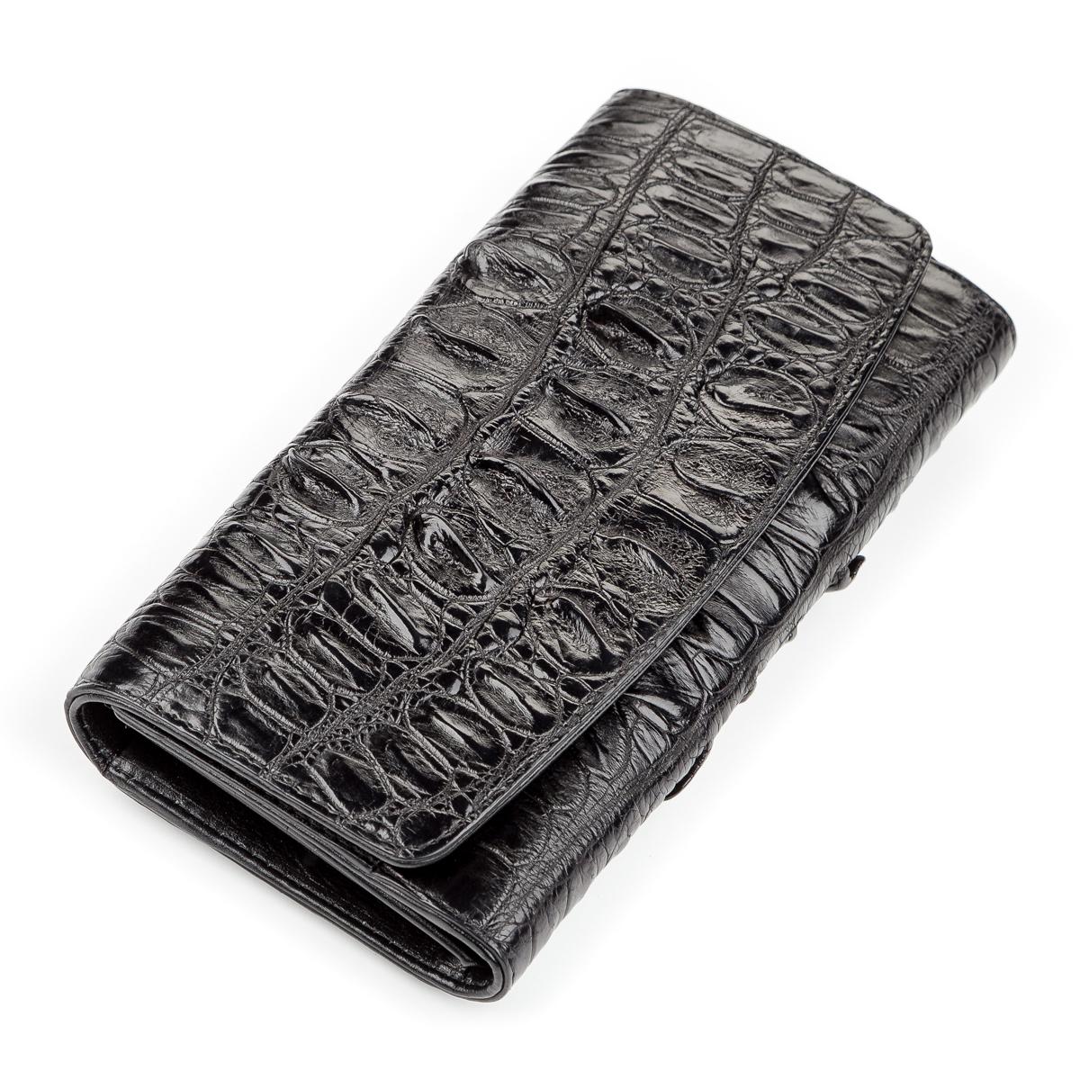 Портмоне Crocodile leather 18025 натуральная кожа Черный