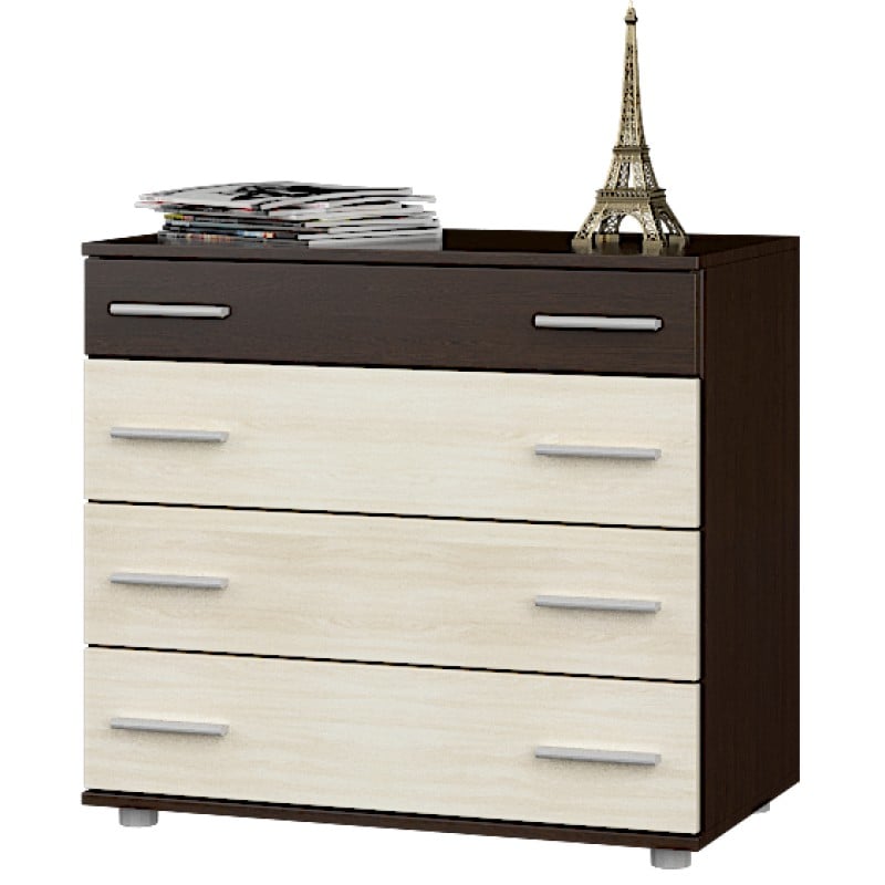 Комод Эверест на 4 ящика К-1 Венге/Дуб молочный (EVR-2443)