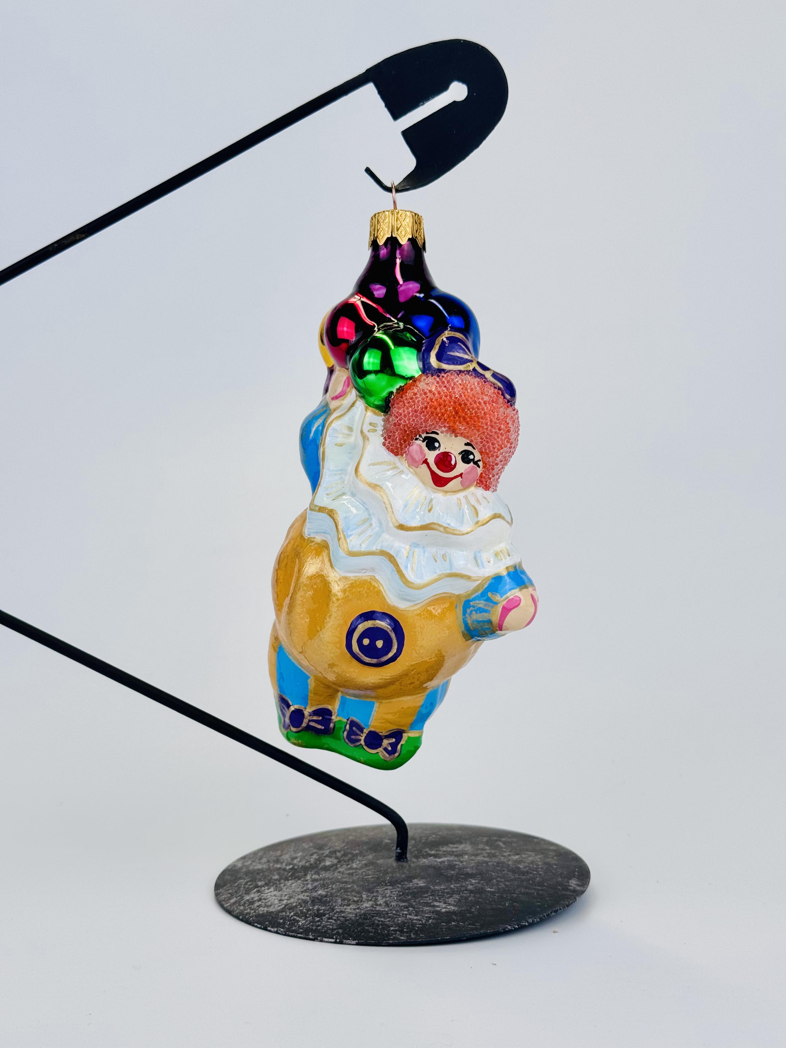 Игрушка на елку Клоун с шариками из стекла (F-238-2)