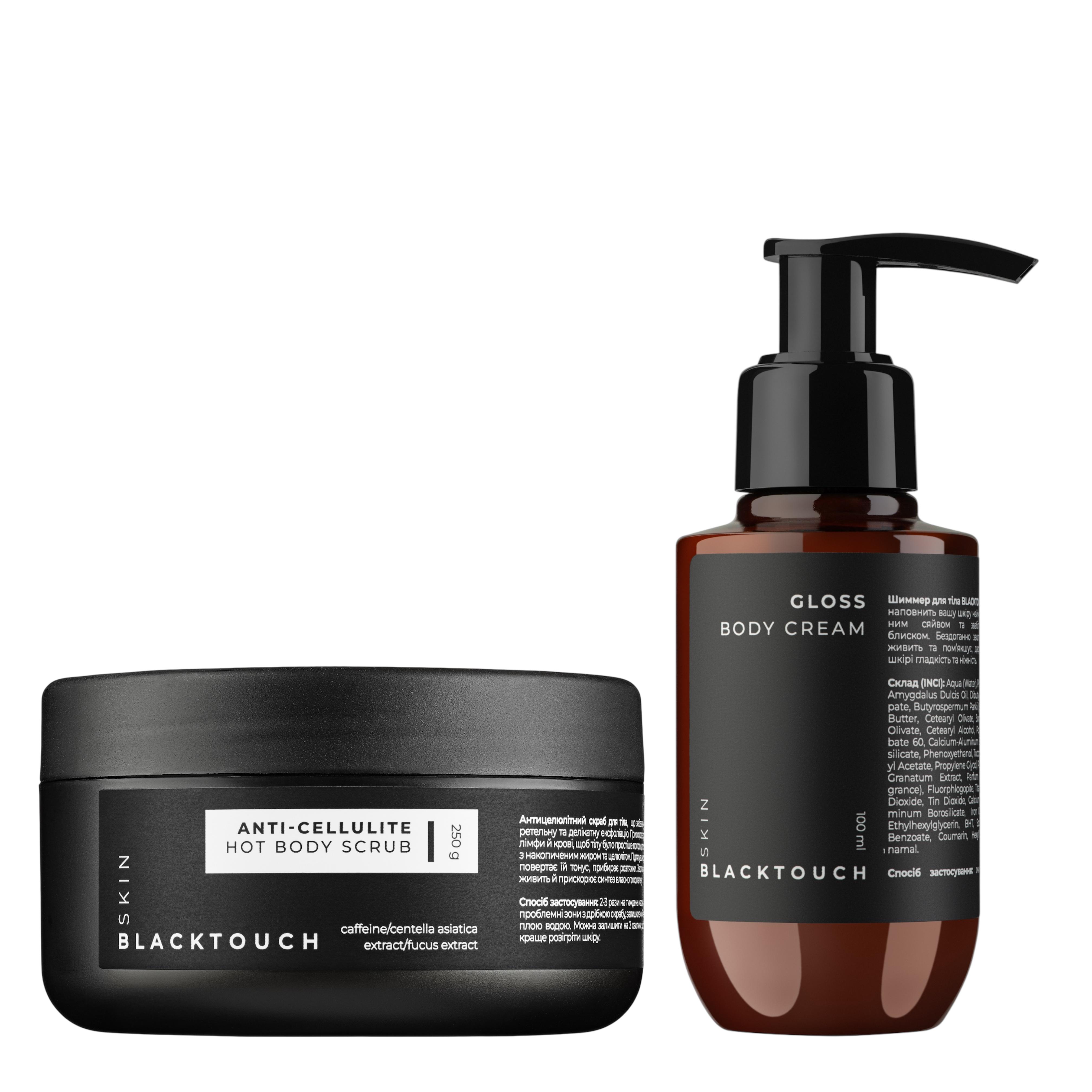 Комплект для тіла антицелюлітний розігріваючий скраб та крем-шиммер 2 од. (32104854)