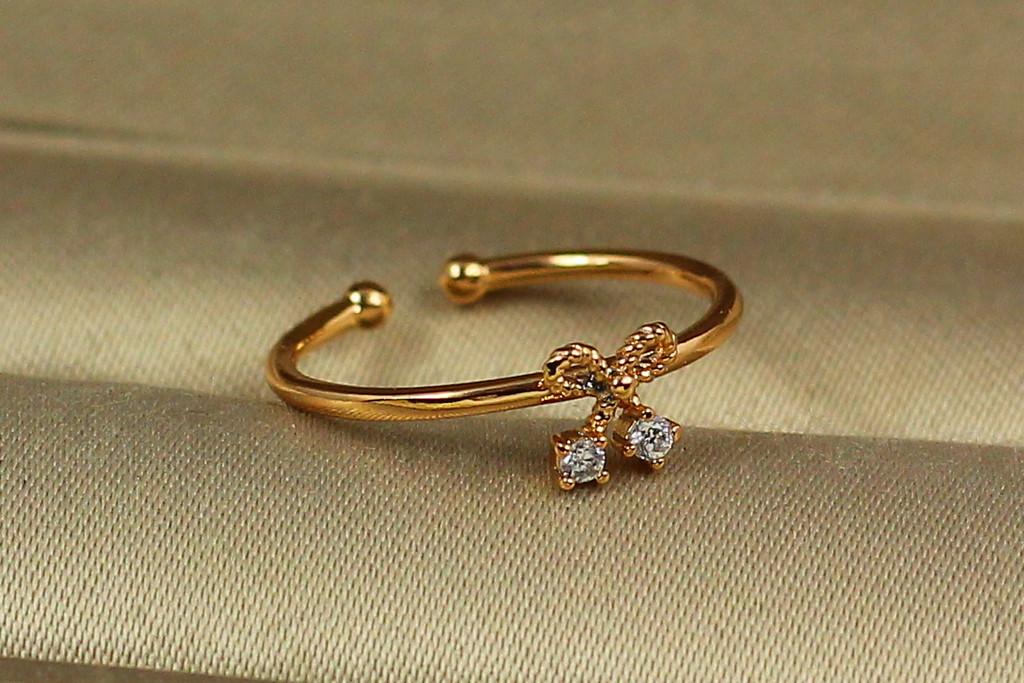 Кольцо Xuping Jewelry детское раздвижное вишенка с бантиком р. 14 Золотистый (2340442825) - фото 3 Кольцо Xuping Jewelry детское раздвижное вишенка с бантиком р. 14 Золотистый (2340442825) - фото 3
