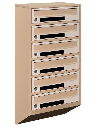 Почтовый ящик Галиндустрия Е1-06-C металлический многосекционный на 6 квартир Бежевый (132-119-000004749)