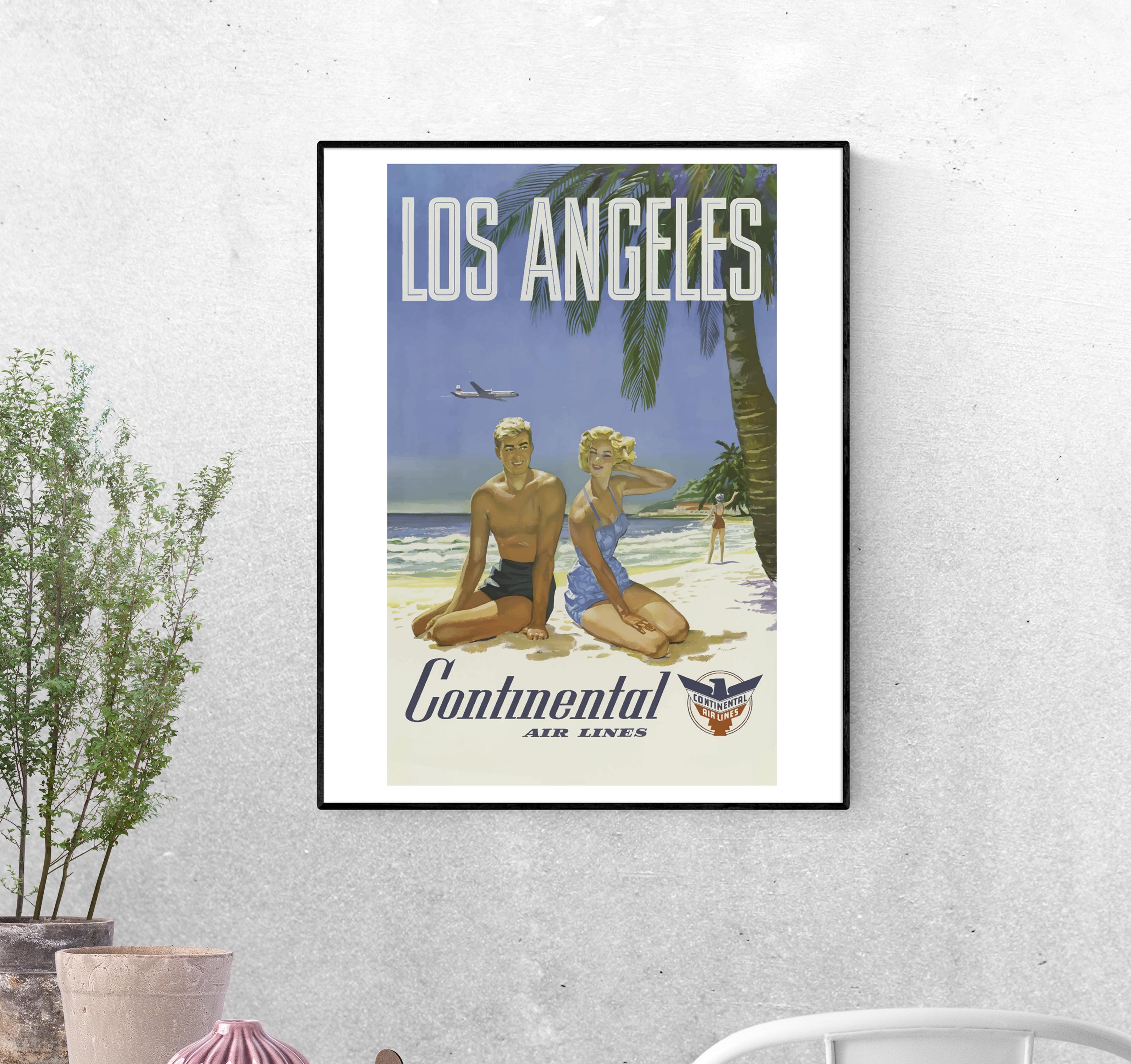 Тревел-постер Лос-Анджелес отдых на пляже формат А-0