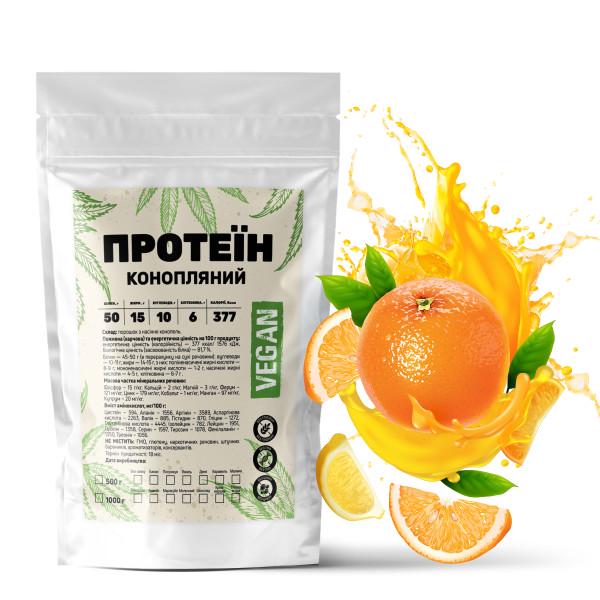 Протеин конопляный Vegan 50% белка из семян конопли с клетчаткой на 16 порций 500 г Апельсин (21-125-knp-ap500)