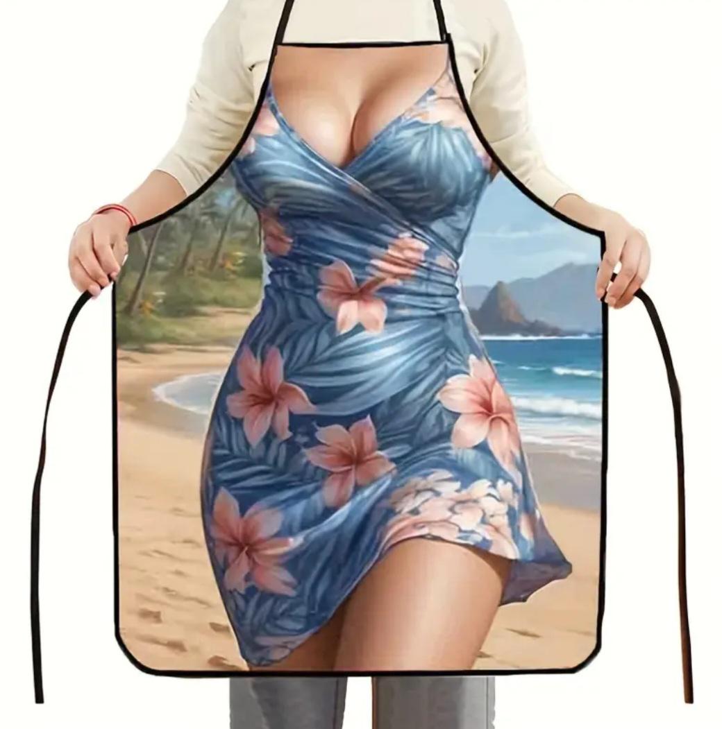 Фартук с приколом девушка в летнем платье 80x60 см Разноцветный (50213) - фото 2 Фартук с приколом девушка в летнем платье 80x60 см Разноцветный (50213) - фото 2