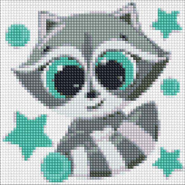 Алмазная мозаика Идейка Маленький енот 20х20 см (Id-AMC7194)