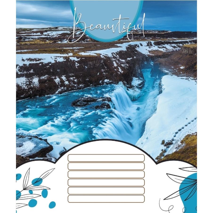 Шкільний зошит Красиві водоcпади 018-530100K-5 в клітинку 18 аркушів (RLT55201)