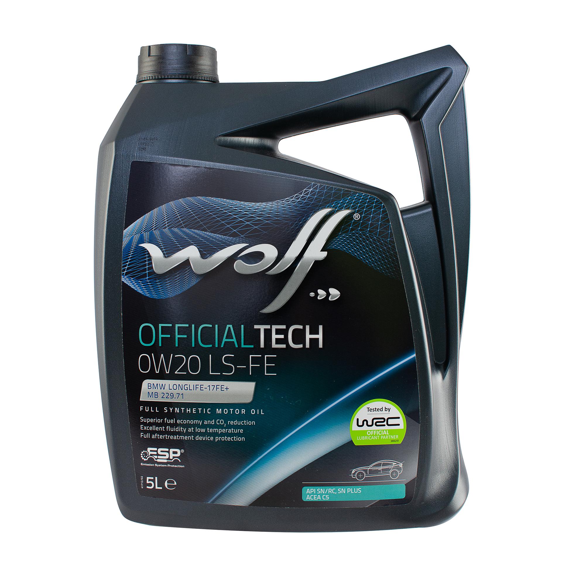 Мастило моторне Wolf Officialtech 0W20 LS-FE 5 л - фото 1