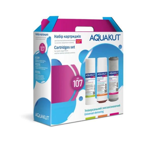 Комплект картриджей AquaKut АК-107 универсальный - обезжелезивающий (363)