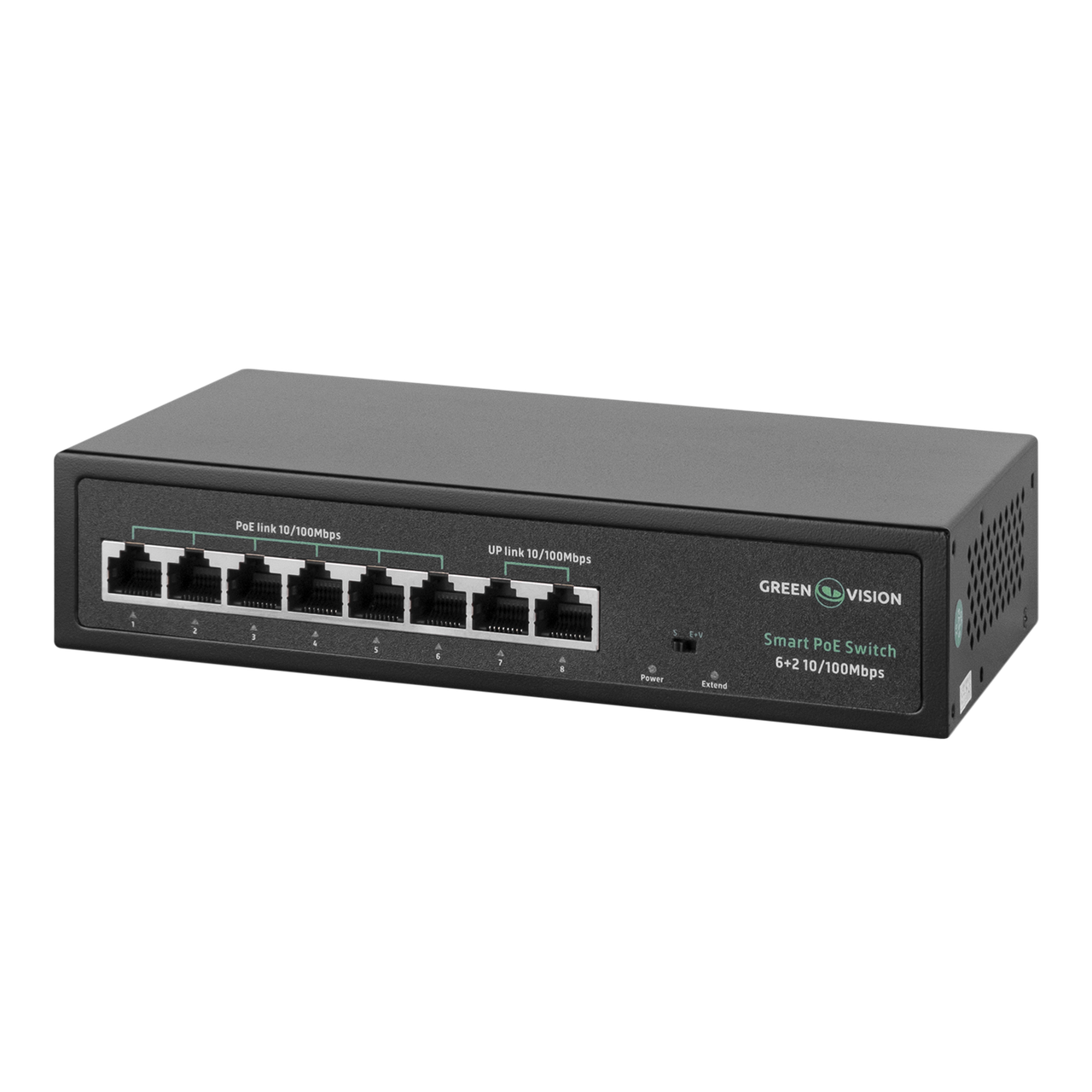 Комутатор мережевий POE GreenVision GV-015-D-06+2P (2352551074) - фото 2 Комутатор мережевий POE GreenVision GV-015-D-06+2P (2352551074) - фото 2