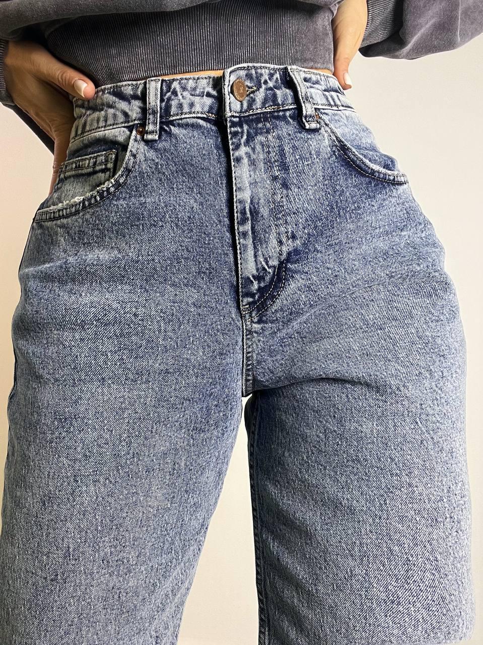 Джинси жіночі SL 9001 MOM fit висока посадка великі розміри стрейчеві р. 30 Світло-синій (3388) - фото 2