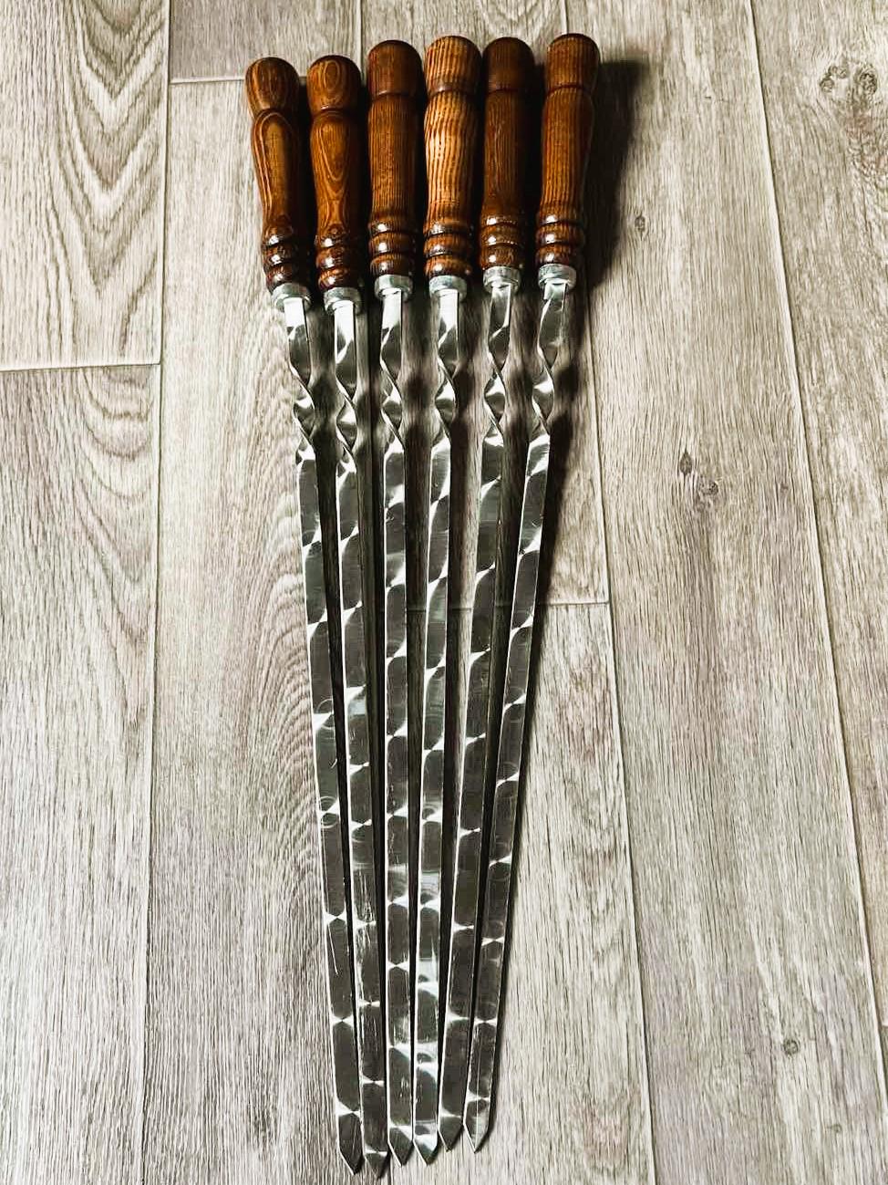 Набор шампуров с деревянной рукояткой 600x3x12 мм 6 шт. (7097)