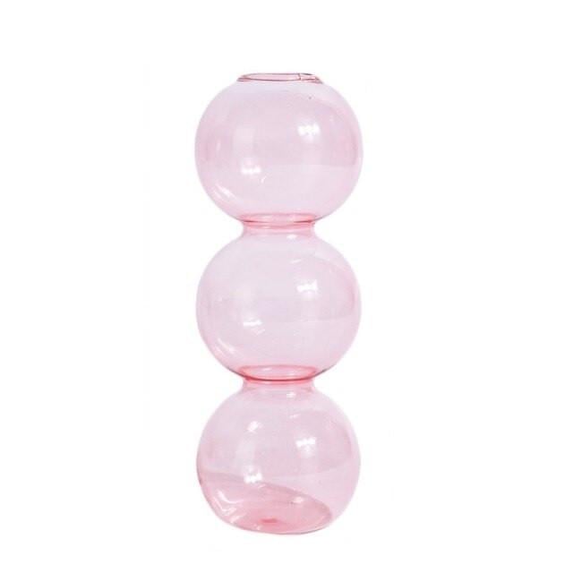 Ваза для цветов Remy-Decor Боно стеклянная декоративная 16,5 см Розовый