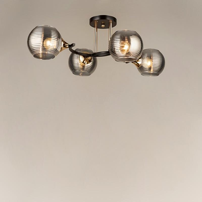 Люстра потолочная Light House SRS-16294/4 на четыре лампы Черный / Золото