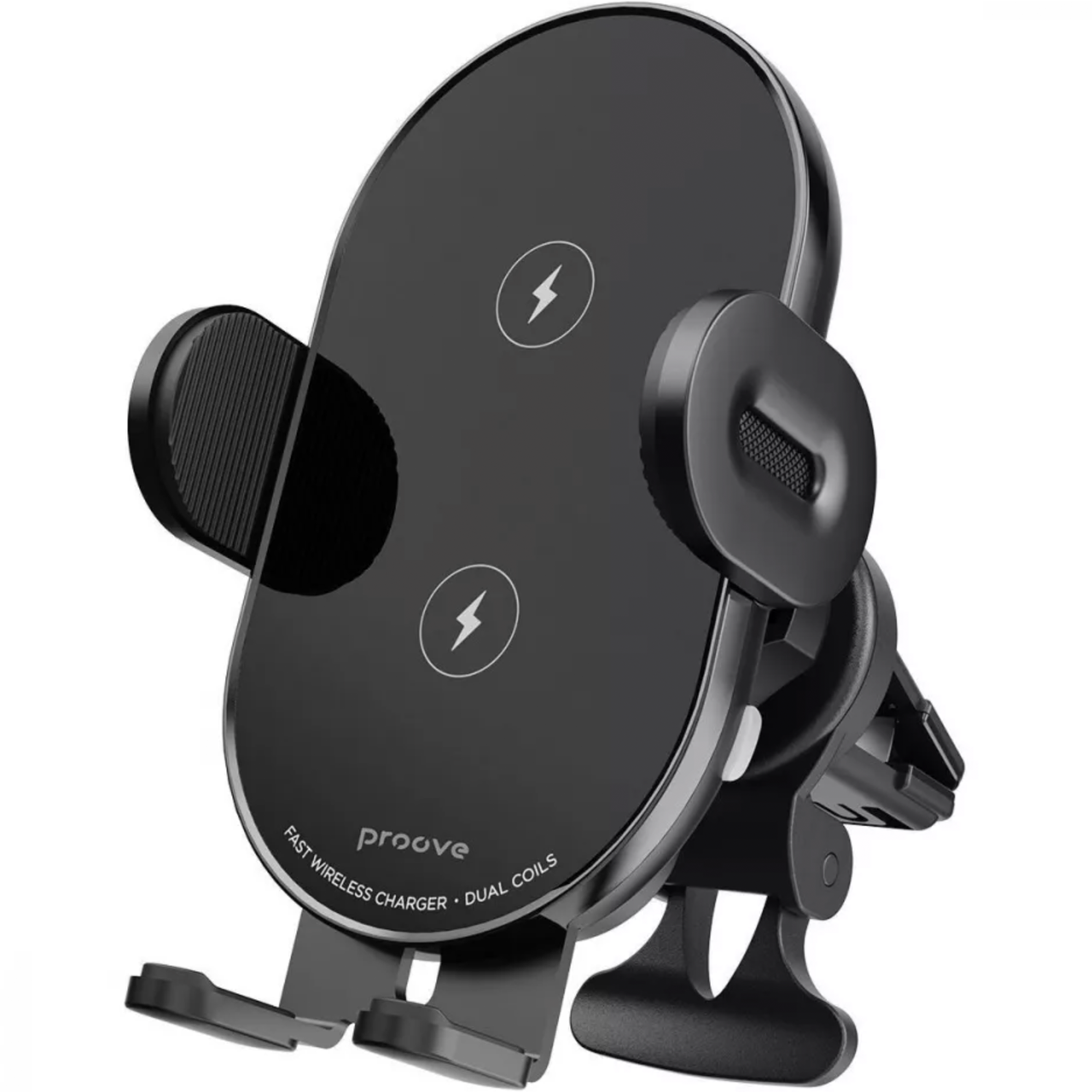 Автодержатель с беспроводной зарядкой Proove Rounded Energy Pro Wireless Car Charger 15W Black