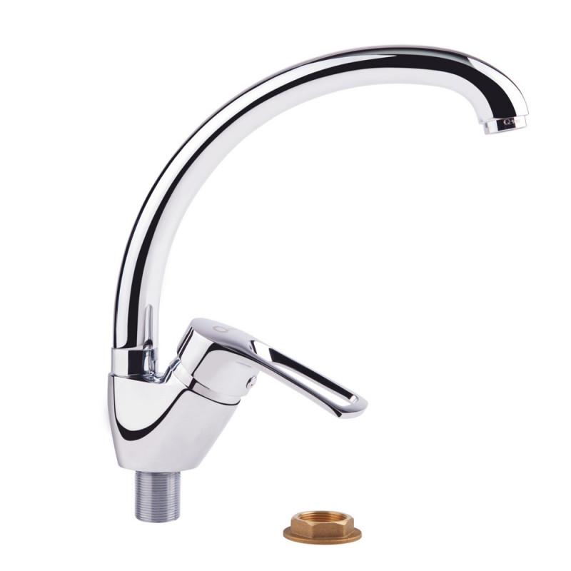 Кухонный смеситель однорычажный Q-tap Hansberg QTHANCRM008F Хром (48114)