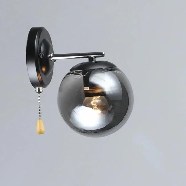 Бра настенное Valeso с одним затемненным плафоном Е27 IP20 K2307/1W 60W Черный/Хром (28689052)