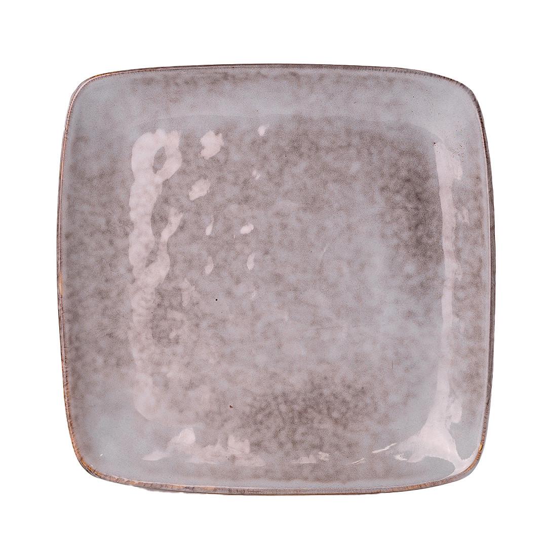 Тарілка плоска квадратна з порцеляни 26,5 см Бежевий (3440) - фото 5