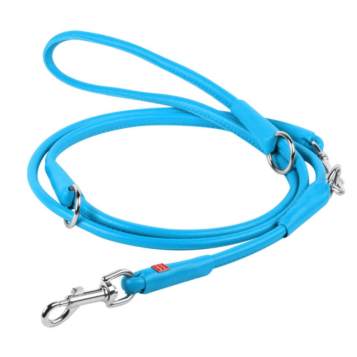 Поводок-перестежка Waudog Glamour круглый 10 мм 122-183 см Голубой