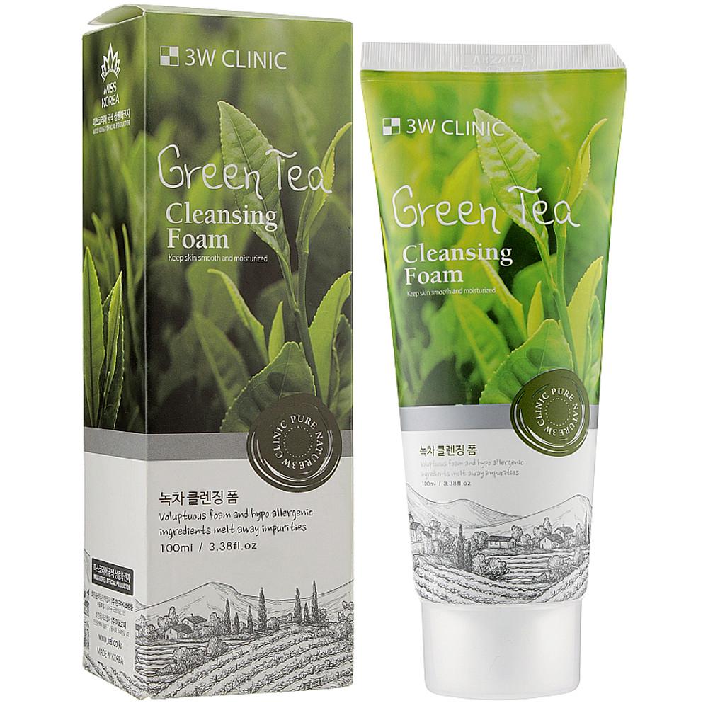 Пінка для вмивання 3W Clinic Green Tea Cleansing Foam з екстрактом грепфрута 100 мл (1495617194)