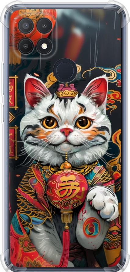 Чехол на Oppo A15s China Cat v2 (6135sp-2527-42517)