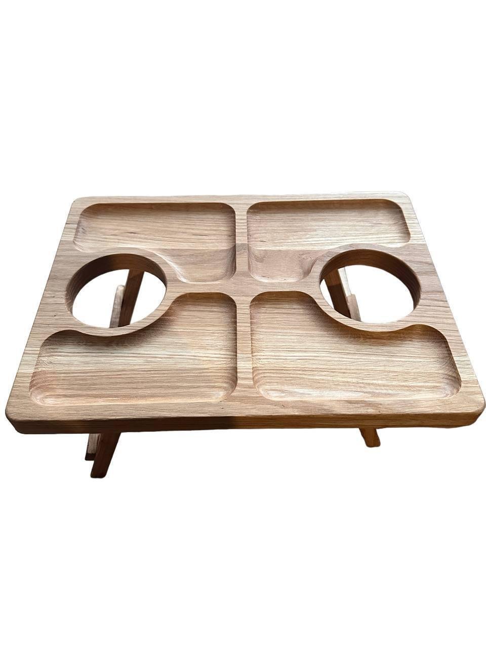 Пивний столик дубовий на 4 секції 35x27x17 см (1960433968)