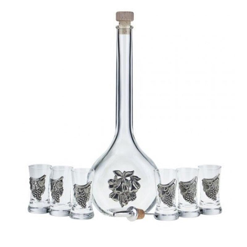Набор для водки Artina Виноград графин и рюмки 33х8 см 500/40 мл 6 шт. (15151a)