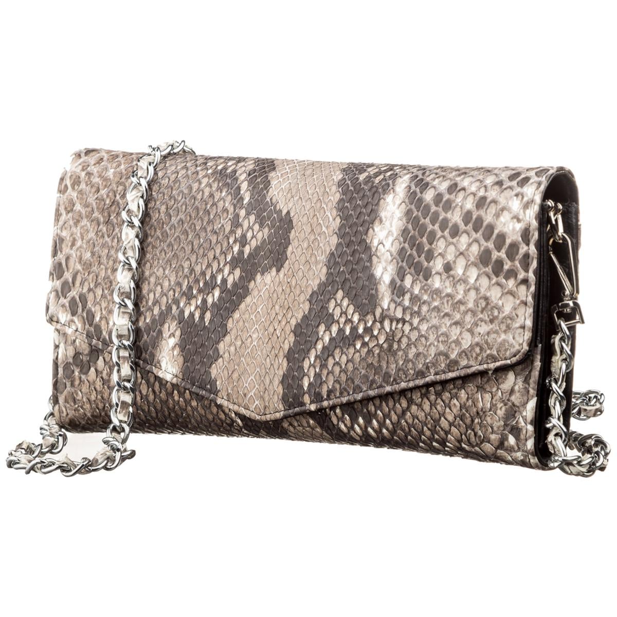 Сумка Snake leather 18297 из натуральной кожи питона Серый