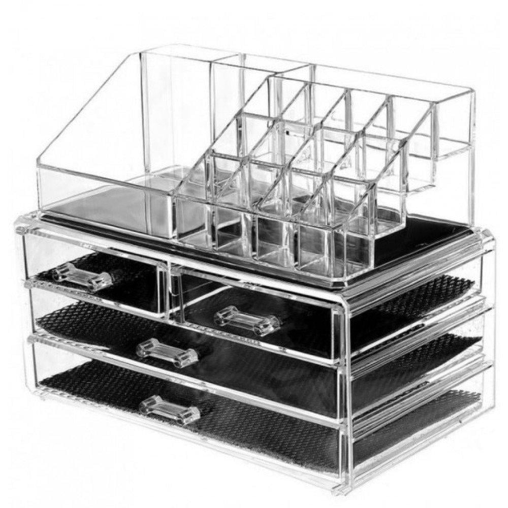 Органайзер Acrylic Cosmetic Organizer акриловий для зберігання косметики на 6 ящиків Прозорий