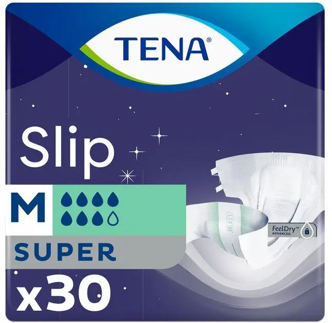 Подгузники для взрослых Tena Super Medium 30 шт. 73-122 см 7 капель