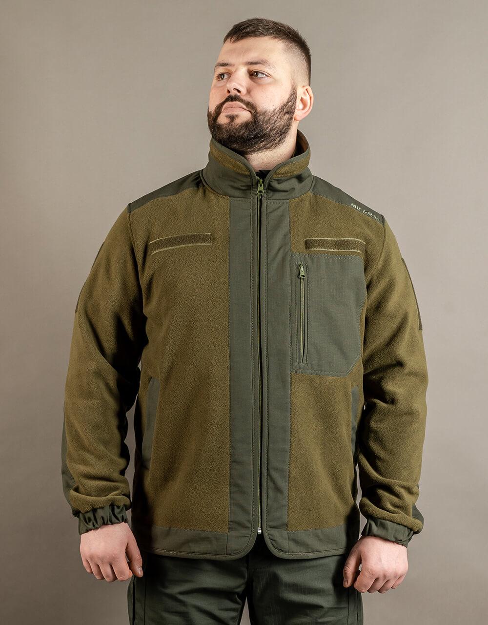 Кофта флісова чоловіча MILIGUS 2XL р. 56-58 з 3 кишенями Олива (12124875) - фото 2