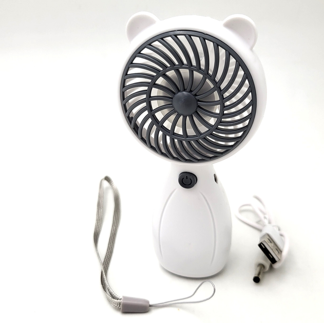 Вентилятор ручний акумуляторний Handy Mini Fan JX-998 з ручкою d 6 см Білий (ML-04462-2) - фото 3