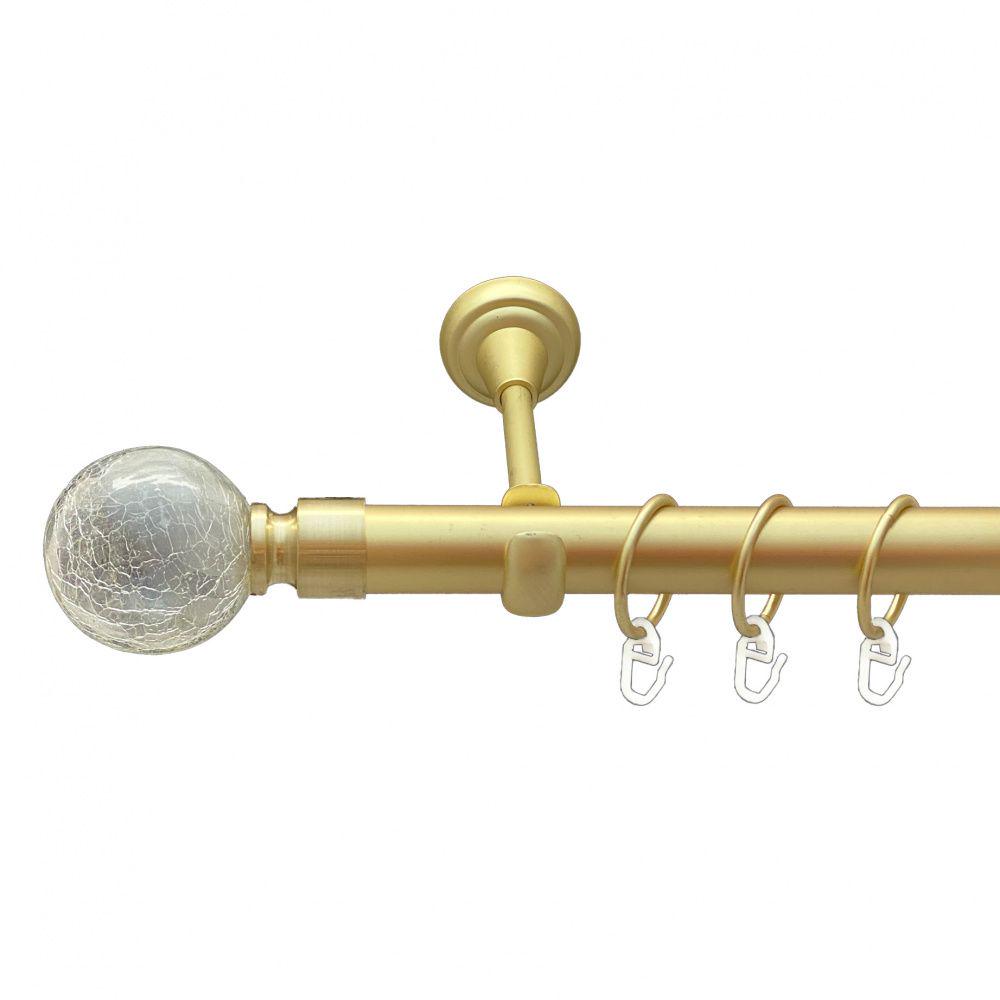 Карниз Orvit Сепія металевий однорядний відкритий гладка труба кільце металеве Матове 25 мм 300 см Золото (00-00010197)