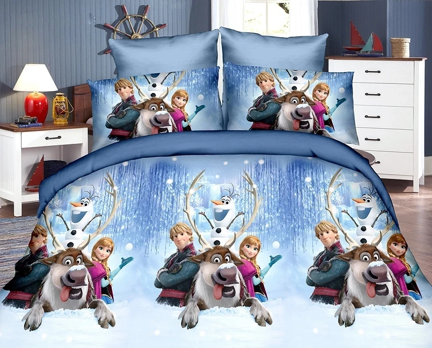 Комплект постельного белья TAG Tekstil R8685 для девочки Анна и Кристоф Ледяное сердце 150x215 см (1586)