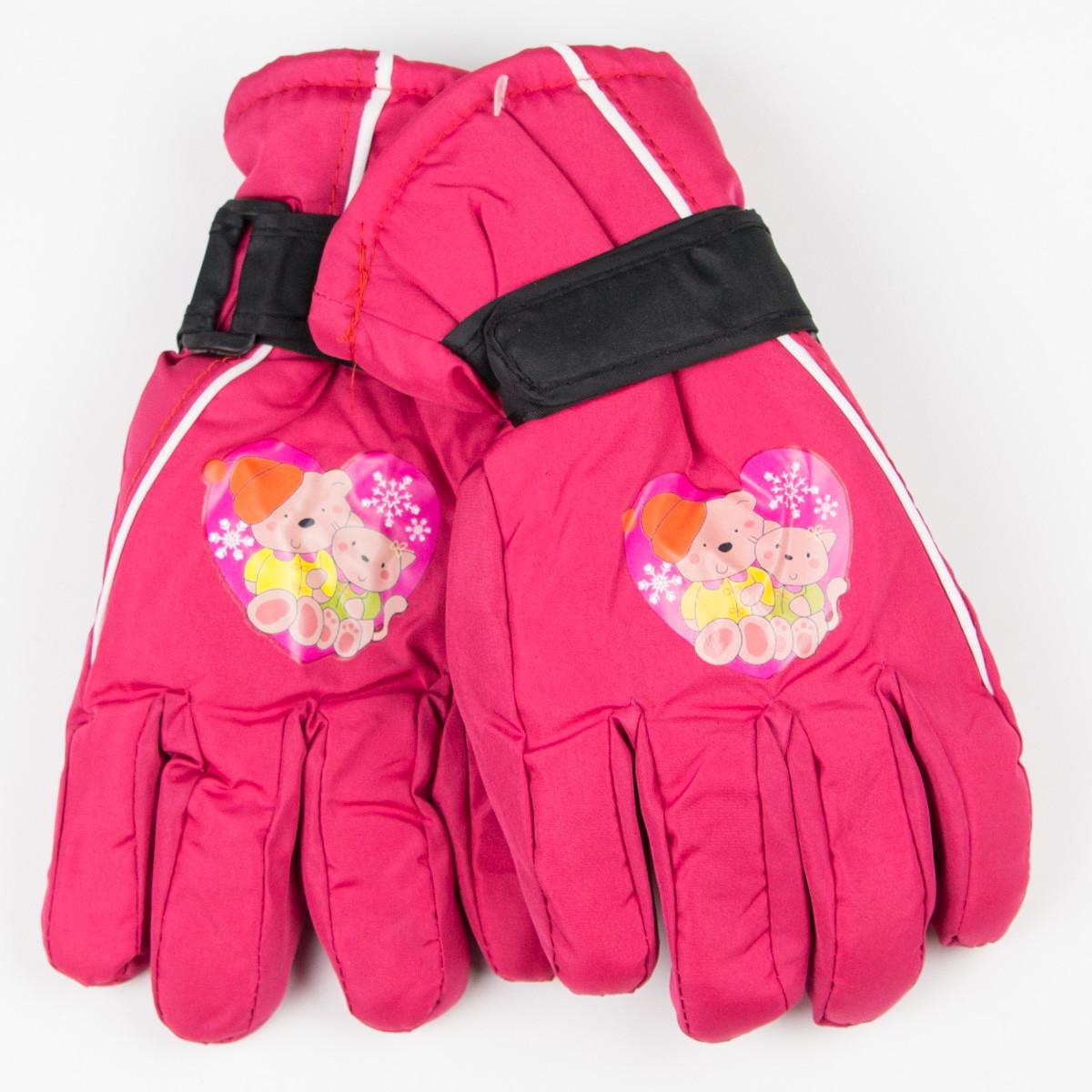 Перчатки для девочек лыжные №18-12-5 Малиновый (DR010148)