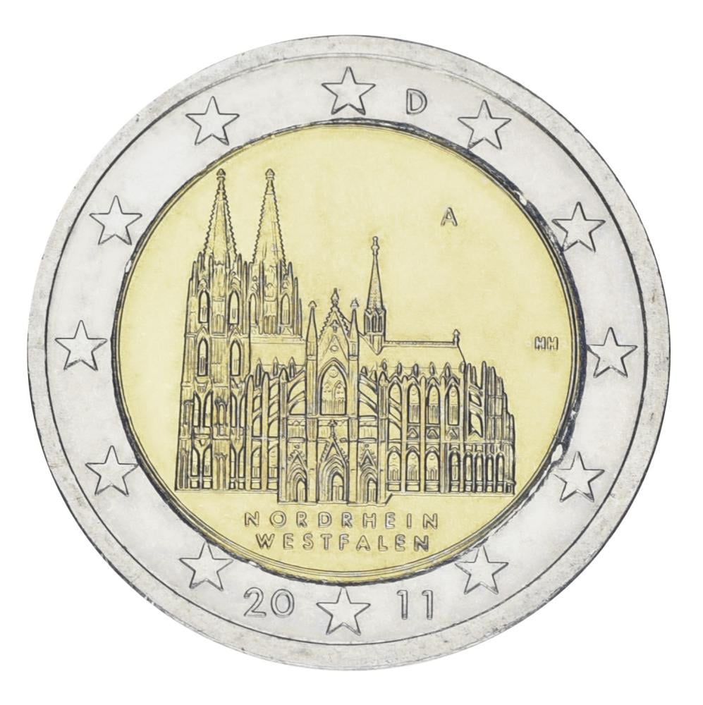 Колекційна монета Німеччина 2 євро 2011 Північний Рейн-Вестфалія UNC (KM#293)