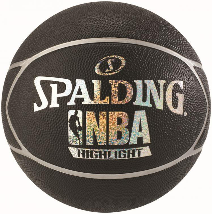 М'яч баскетбольний Spalding NBA Highlight Black/Silver Size 7