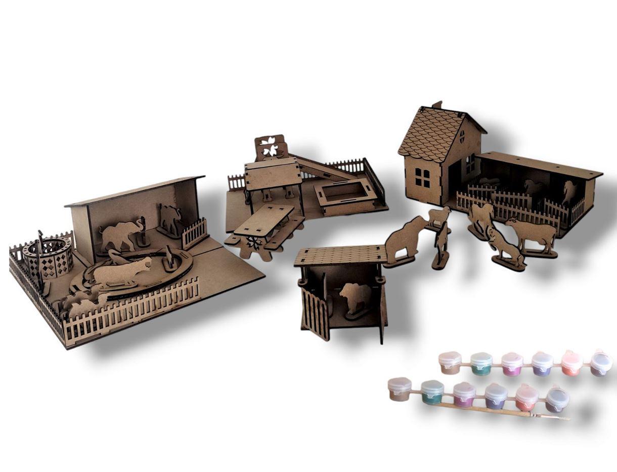 Набір для творчості з фарбами Зоопарк іграшковий (24436901)