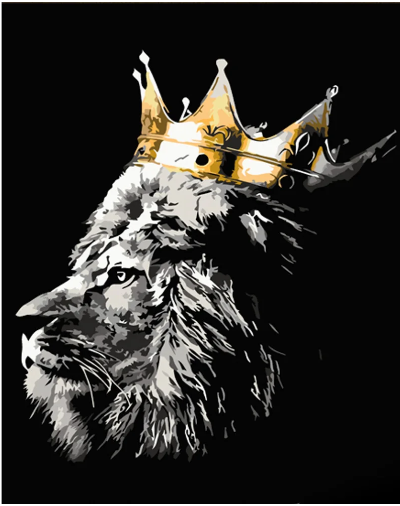 Картина за номерами Strateg Цар звірів із золотою фарбою 30х40 см (SS6813) Картина за номерами Strateg Цар звірів із золотою фарбою 30х40 см (SS6813)