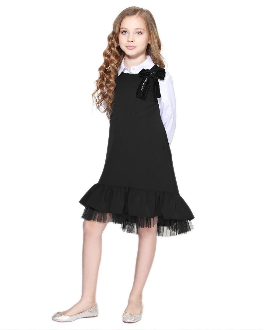 Сарафан для дівчинки Lukas шкільний 116 см Синій (8255) - фото 3 Сарафан для дівчинки Lukas шкільний 116 см Синій (8255) - фото 3