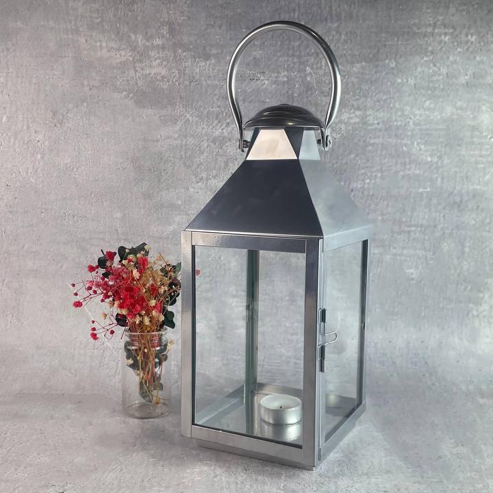 Свічник вуличний металевий 30х13 см Срібний (1235_7-442)